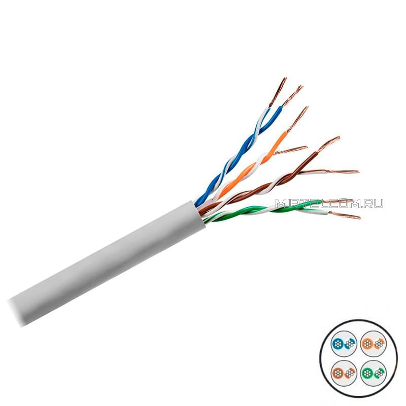 Кабель UTP 4 пары cat.5e 24AWG, внутренний, многожильный, купить в Тюмени